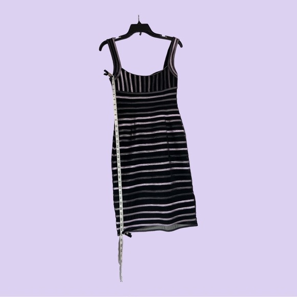 JS Collections Black Silver Lavender Wide Strap Cocktail Dress Size 2 - Picture 2 of 10